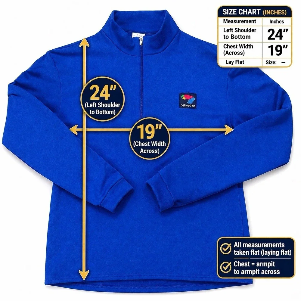 Bellwether Blue Quarter Zip Pullover Cycling Jacket USA Made Slim Medium Bycicle